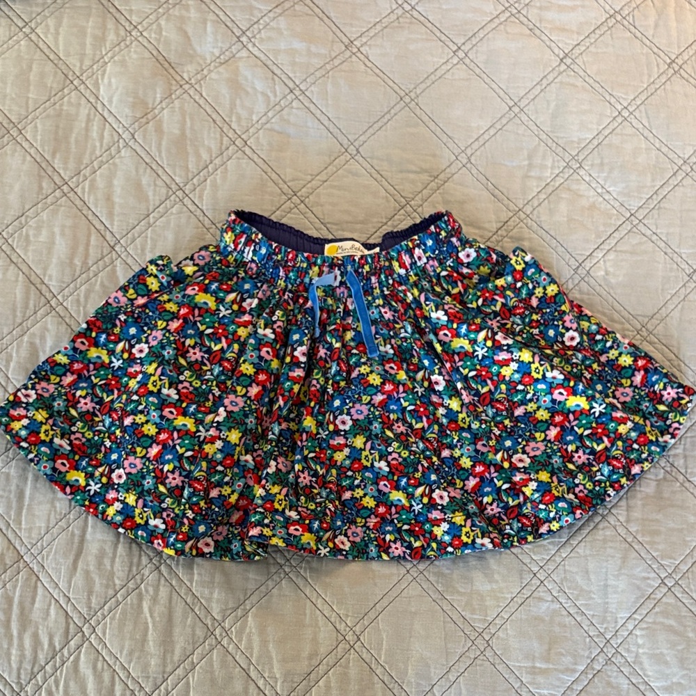 Mini Boden Navy Floral Skirt